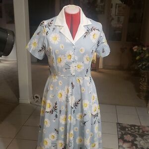 Floral Blue and White Women's Dress